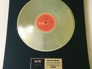 Set Ac/Dc - Back in black gold vinyl record + metal plaques + black cardboard