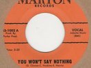 Tamala lewis You Won't Say Nothing Marton 2nd Soul Northern Reggae