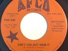 * SULTANS Don't You Just Know It/She Loves Me RAW GARAGE FUZZ SOUL Afco 45 HEAR