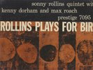 SONNY ROLLINS PLAYS FOR BIRD US LP PRESTIGE 1st press RVG New York adress labels