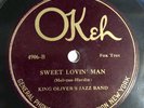 JAZZ: KING OLIVER’S JAZZ BAND - ’SWEET LOVIN’ MAN/ SOBBIN’ BLUES’ OKEH 4906