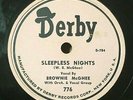 Brownie McGhee and The Majors 78 Sleepless Nights / I'm Gonna Move DERBY VG++/M-