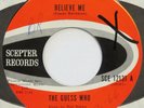 GUESS WHO Believe Me / Baby Feelin’ SCEPTER 45 mod garage 1966 7” HEAR