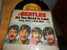 beatles vinyl 45  pic. sl.    all you need is love/baby, your a rich man