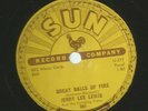 ROCKABILLY 78 - JERRY LEE LEWIS -  GREAT BALLS OF FIRE   - HEAR -1957 SUN 281