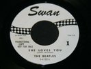 Beatles, She Loves You, Swan 4152, White Label, Black Print, Promo