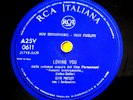 ELVIS PRESLEY (78 RPM - ITALY)  A25V 0611 - LOVING YOU  (BLUE LABEL)  RARE 1957