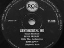 ELVIS PRESLEY - SENTIMENTAL ME / I'M COMING HOME - SOUTH AFRICA - 78 RPM - VG+