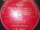 ENRICO CARUSO 10'' - Red G&T - VM 52063 - 78 rpm record - TOSCA - E LUCEAN..