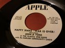 John & Yoko LENNON Plastic Ono Band APPLE WHITE PROMO 45 Happy Xmas War Is Over