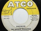 Rock 45 The Buffalo Springfield - Burned / Everybody'S Wrong On Atco