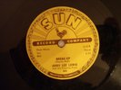 JERRY LEE LEWIS -  78 RPM record -  SUN 303  - Break Up / I'll Make It Up To You
