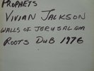 LP ROOTS DUB / VIVIAN JACKSON / WALLS OF JERUSALEM / PROPHETS