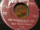 BILLY 'THE KID' EMERSON: Somebody Show Me / The Pleasure Is All Mine 45 (sm wol