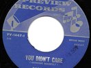 Rodd Keith 45 PREVIEW 1447 You Didn't Care M- 1968