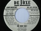 R&B Doo Wop 45 OTIS WILLIAMS One Night Only DE LUXE promo HEAR