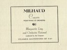 308g4.  Darius Milhaud - Concerto Pour Piano et Orchestra (Milhaud) - Col. MX-67