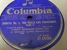 DELIUS SONATA NO2 FOR VIOLIN & PIANO ALBERT SAMMONS & E HOWARD JONES D1500-1501