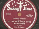 Lowell Fulson LET ME RIDE YOUR LITTLE AUTOMOBILE Blues 78 Swing Time Records mp3