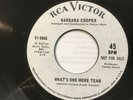 BARBARA COOPER - “WHAT'S ONE MORE TEAR” / “THE PLAYGROUND” - Promo NORTHERN SOUL