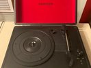 Crosely Portable Record Player, Red Velvet, Black Vinyl Wrapped TESTED Working