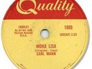 Rare 1959 CARL MANN Rock’n Roll 78 RPM Record. Mona Lisa