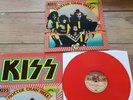 KISS - HOTTER THAN HELL - RARE RE-ISSUE U.K. RED VINYL + POSTER + PIC SLV MINT