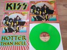 KISS - HOTTER THAN HELL - RARE RE-ISSUE U.K. GREEN VINYL + POSTER + PIC SLV MINT