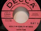 ROCKABILLY 45 RPM,JUSTIN TUBB, ROCK IT ON DOWN TO MY HOUSE DECCA PROMO EXC.