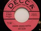 ROCKABILLY 45 RPM, REX ALLEN, KNOCK KNOCK RATTLE, DECCA PROMO N.MINT