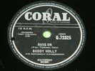 BUDDY HOLLY : Rave on / Take your time - Original 1958 UK Coral 78rpm 203
