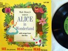 ALICE IN WONDERLAND Carroll LLP 306 Disney Read Along Book Lyrics & Record VG+