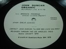 JOHN DUNCAN ORGANICS AQM ORIGINAL LOS ANGELES FREE MUSIC EXPERIMENTAL c/w INSERT