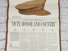Vtg 1962 MacArthur Poster West Point Speech Duty Honor Country Fair Condition