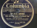 78 rpm - Josephine BAKER & Melodic Jazz - J'ai deux amours - COLUMBIA DF 229