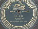 THE DEVIL WALTZ 78 Zon-O-Phone Records #5445 IF YOU ALONE WERE MINE 1909 VG