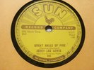 SUN ROCK'N'ROLL 78 - JERRY LEE LEWIS - GREAT BALLS OF FIRE / YOU WIN AGAIN (EX)