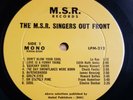 M.S.R. SINGERS OUT FRONT Song Poem VG+(+) VINYL ONLY Rodd Keith NO COVER