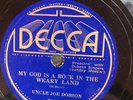 Decca 7121 Uncle Joe Dobson GOD IS A ROCK sanctified  78rpm 1935  E-