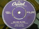 GENE VINCENT RARE RACE WITH THE DEVIL  / GONNA BACK UP BABY  VINYL 45 RECORD