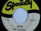 R&B Rocker 45 DON & DEWEY Justine SPECIALTY HEAR