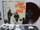 THE BEATLES / A HARD DAY'S NIGHT, RED WAX JAPAN ONLY ORIG. 1964 ODEON LP OBI EX