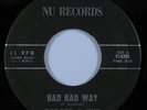Rockabilly Surf 45 RODGER & TEMPESTS Bad Bad Way NU HEAR