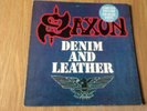 SAXON - DENIM AND LEATHER. 1981 LTD EDITION LP RECORD BLUE VINYL