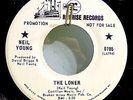 NEIL YOUNG LONER/SUGAR MOUNTAIN MEGA-RARE ORIG'68 WHITE LABEL PROMO-ONLY MONO 7
