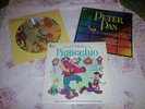 Disney Records 3 x LP set Peter Pan Pinocchio Lady and the Tramp, VG+/NM