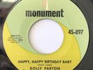 DOLLY PARTON Happy Happy Birthday Baby RARE STOCK COPY  45 rpm 7