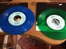 GARY NUMAN. “I DIE:YOU DIE” RARE GREEN AND BLUE VINYL SINGLES