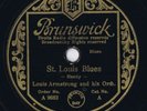 78 rpm LOUIS ARMSTRONG St. Louis Blues German 1930s shellac Brunswick 10