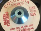 barbra streisand HAPPY DAYS ARE HERE AGAIN/WHEN THE SUN COMES OUT 1962 promo 45